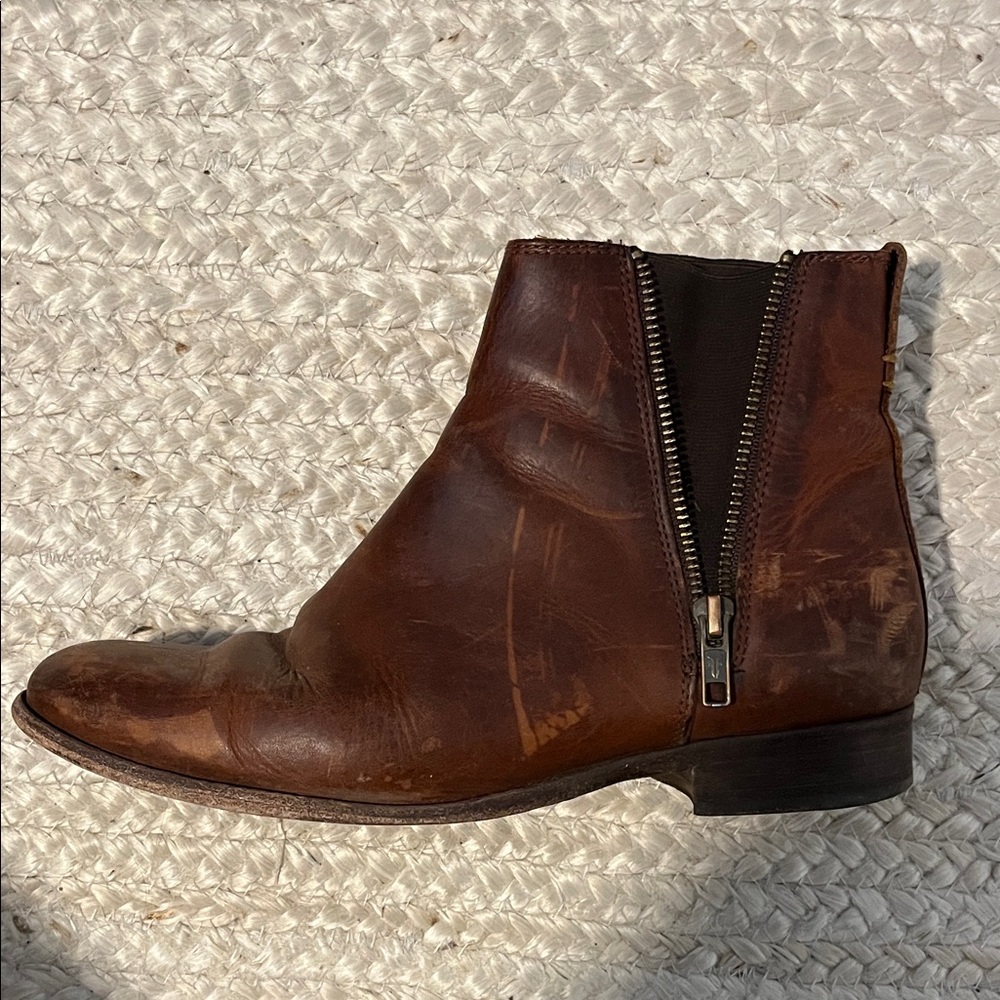 Frye Brown Leather Ankle Boots